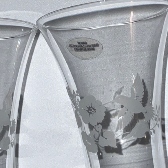 Avon Over 24% Lead Crystal Etched Bud Vase Set of Two Made in France Vintage - Picture 8 of 11